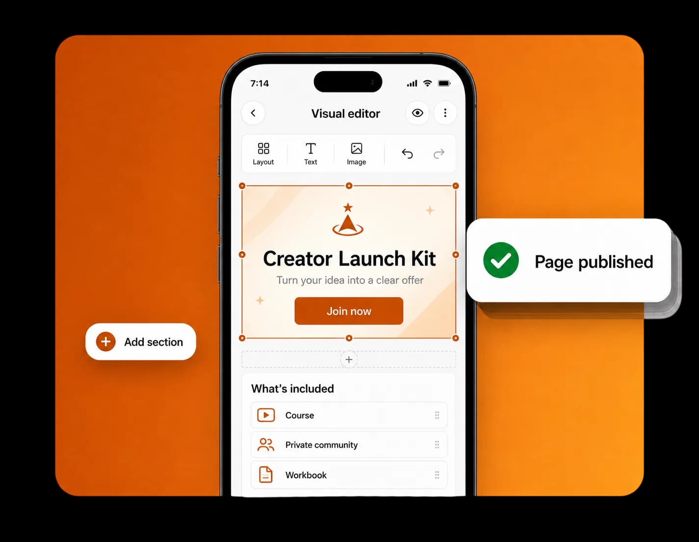 Example of a branded presentation page