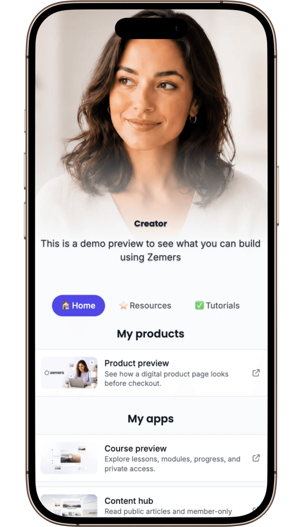 Your branded storefront on mobile